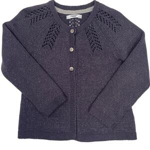 Baby Boden Purple‎ Sparkle Detailing Sweater Cardigan with 3 Buttons Size 3-4Yrs